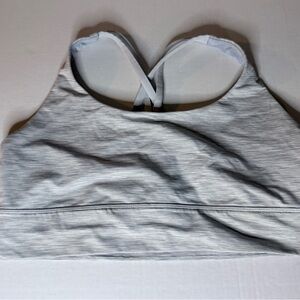 lululemon athletica Light Gray Striped Sports Bralette